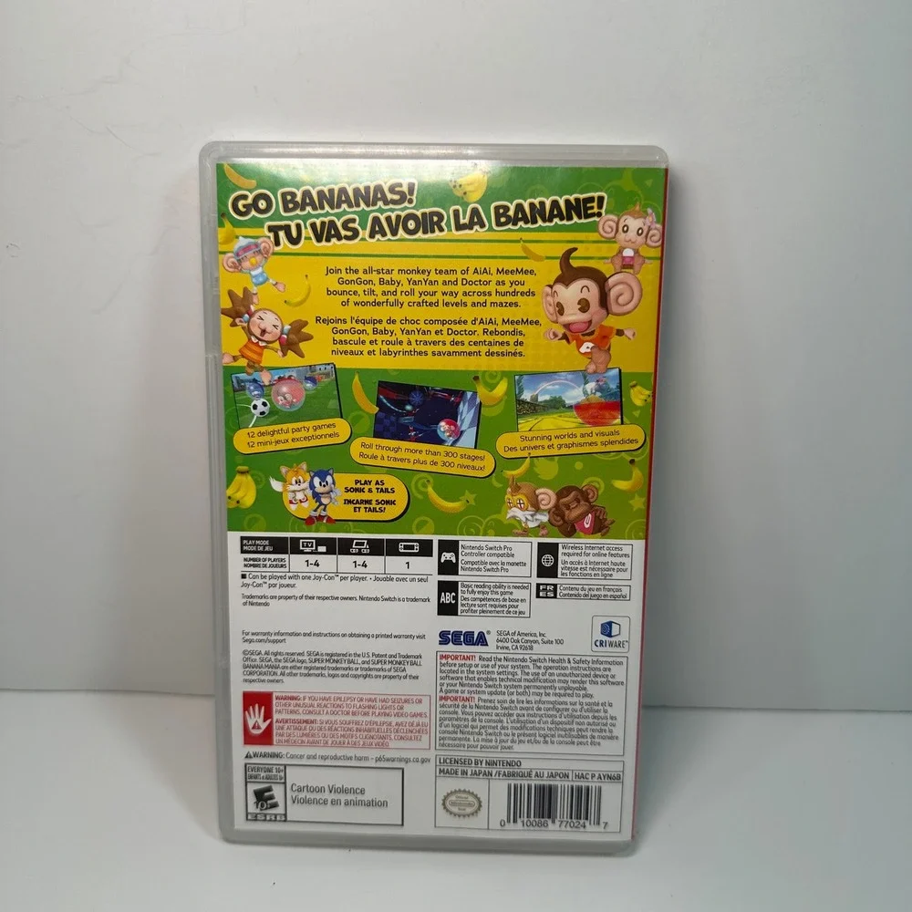 Super Monkey Ball Banana Mania Nintendo‎ Switch SEGA Video Game HAC-P-AYN6B
